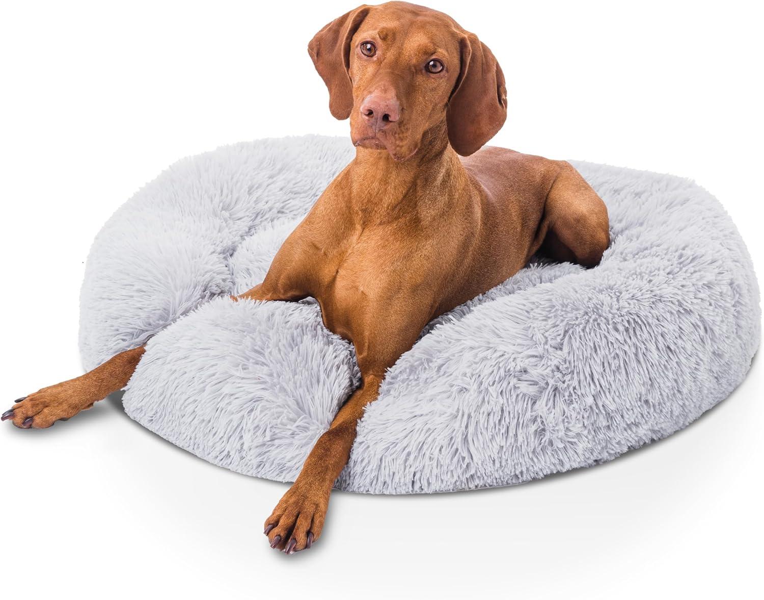 Woof & Whiskers Donut Beds For Dogs Grey Dog Bed | PetNestUK