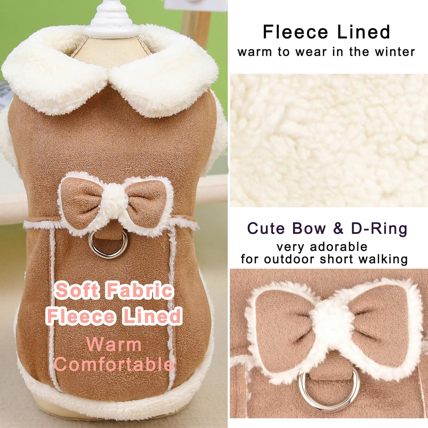 Zunea Dog Winter Coats for Small Dogs Cats | PetNestUK