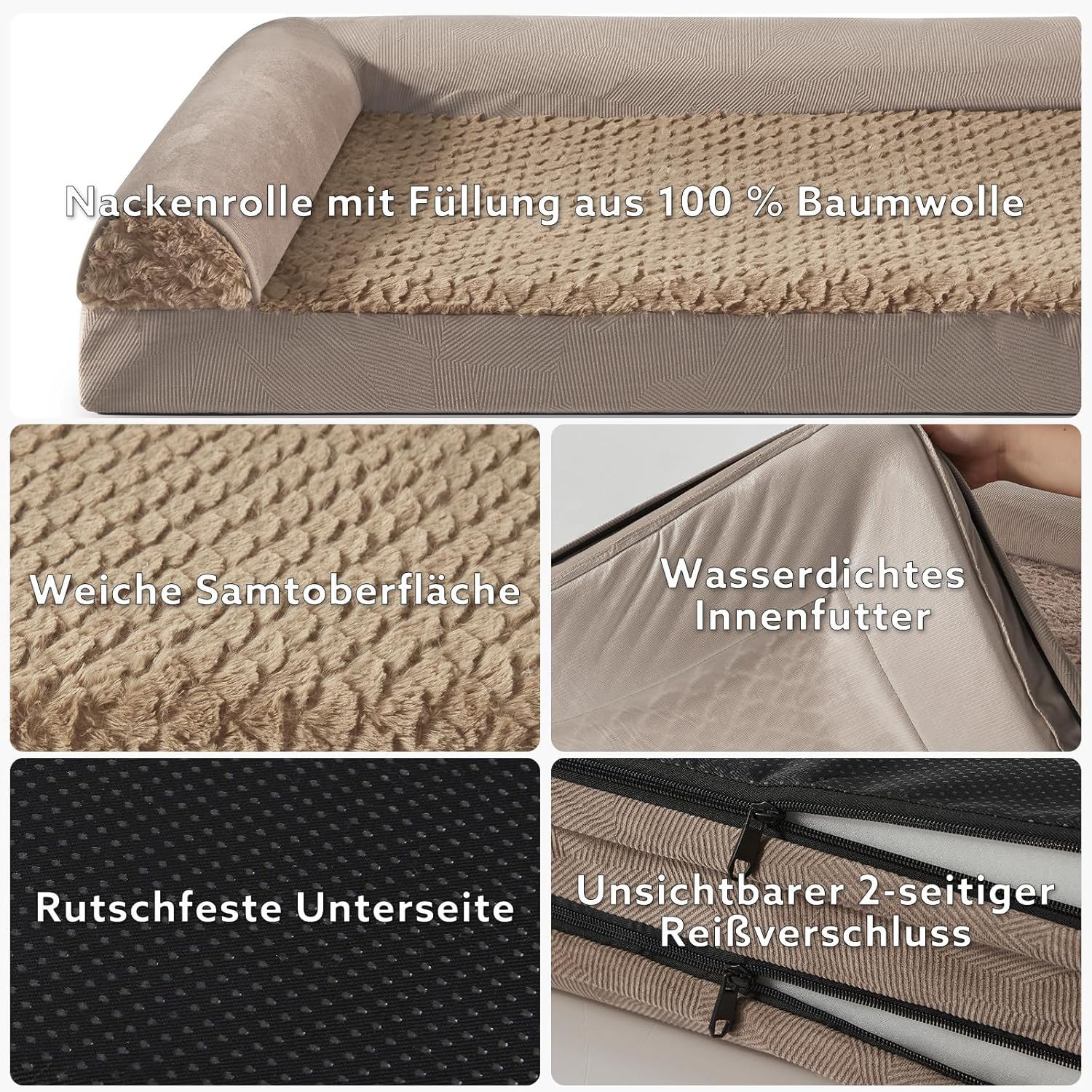 FURTIME Large Dog Bed(89 x 64cm), Orthopedic | PetNestUK