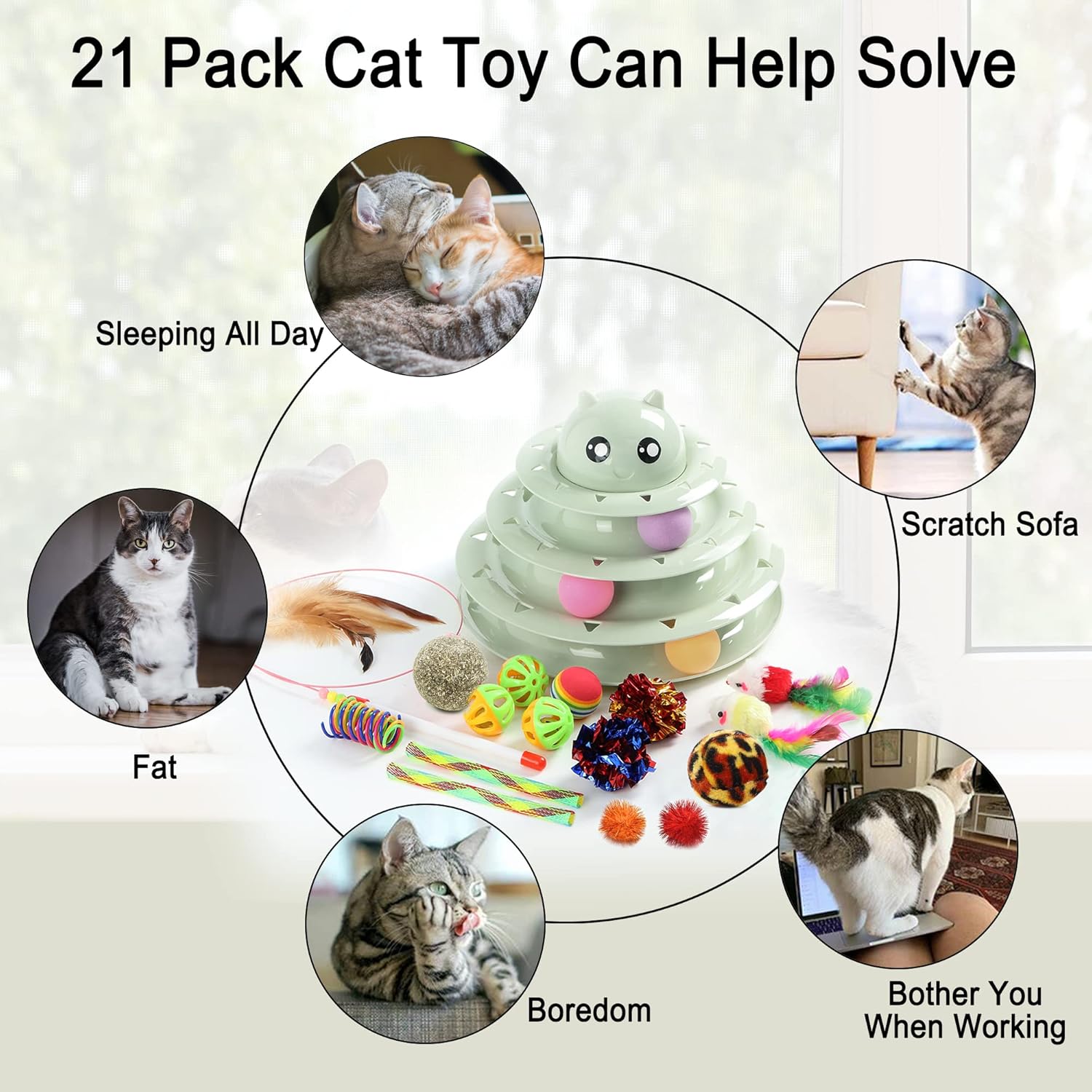 Suhaco 21 Pack Cat Toys for Indoor Cats | PetNestUK