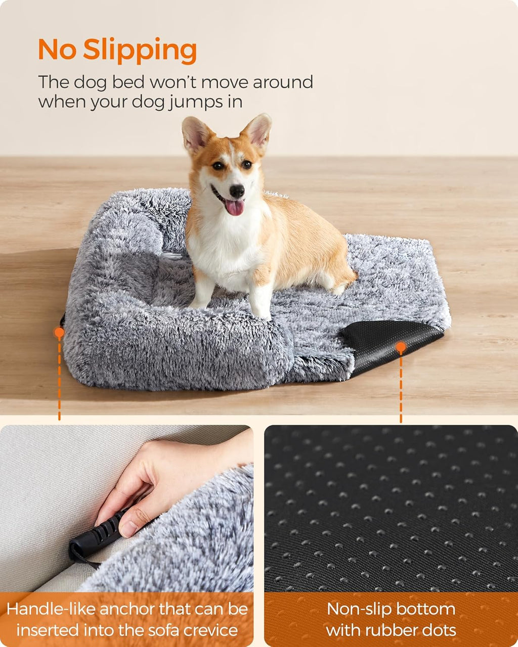 Feandrea FluffyHug Dog Sofa Bed, Dog Sofa Cover, | PetNestUK