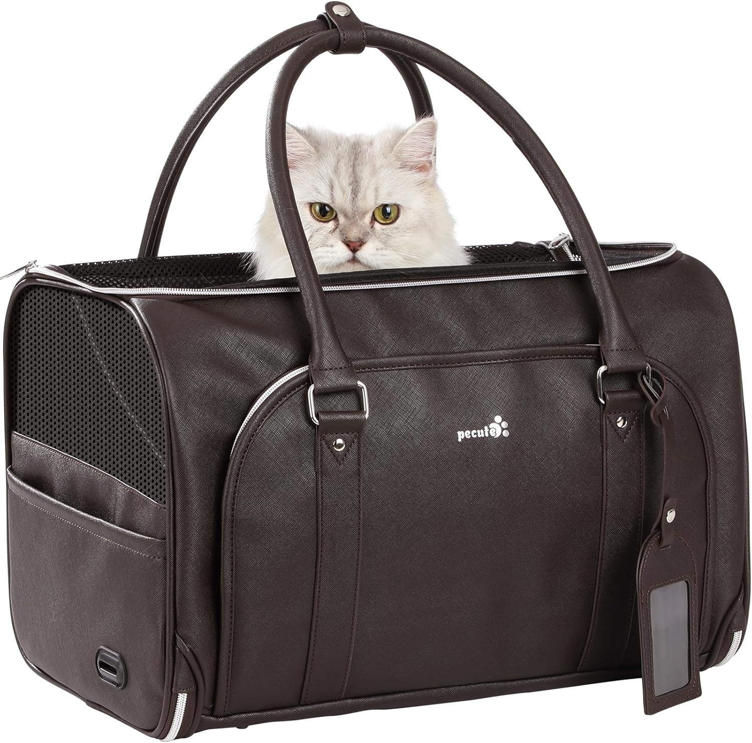 pecute® Cat Carrier, Elegant PU Material Cat | PetNestUK