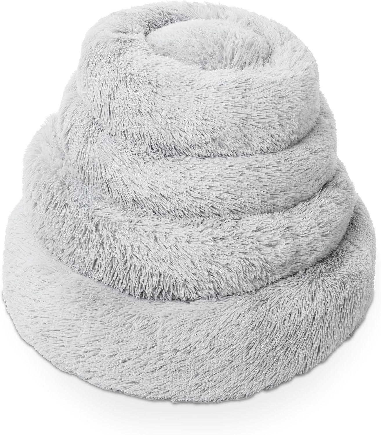 Woof & Whiskers Donut Beds For Dogs Grey Dog Bed | PetNestUK