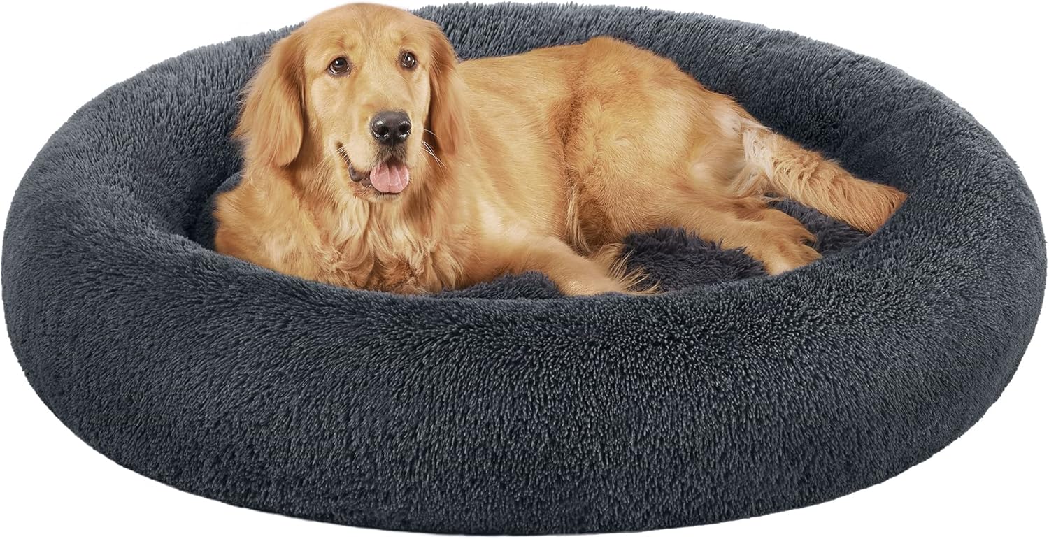 Feandrea Dog Bed, Donut Cat Bed, Fluffy Calming | PetNestUK