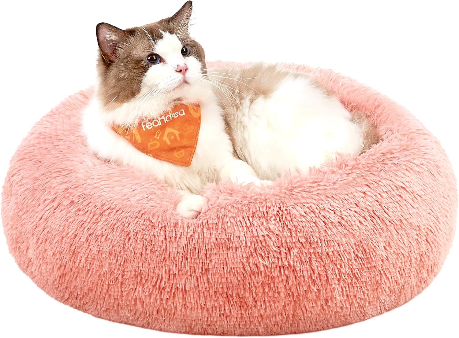 Feandrea Dog Bed, Donut Cat Bed, Fluffy Calming | PetNestUK