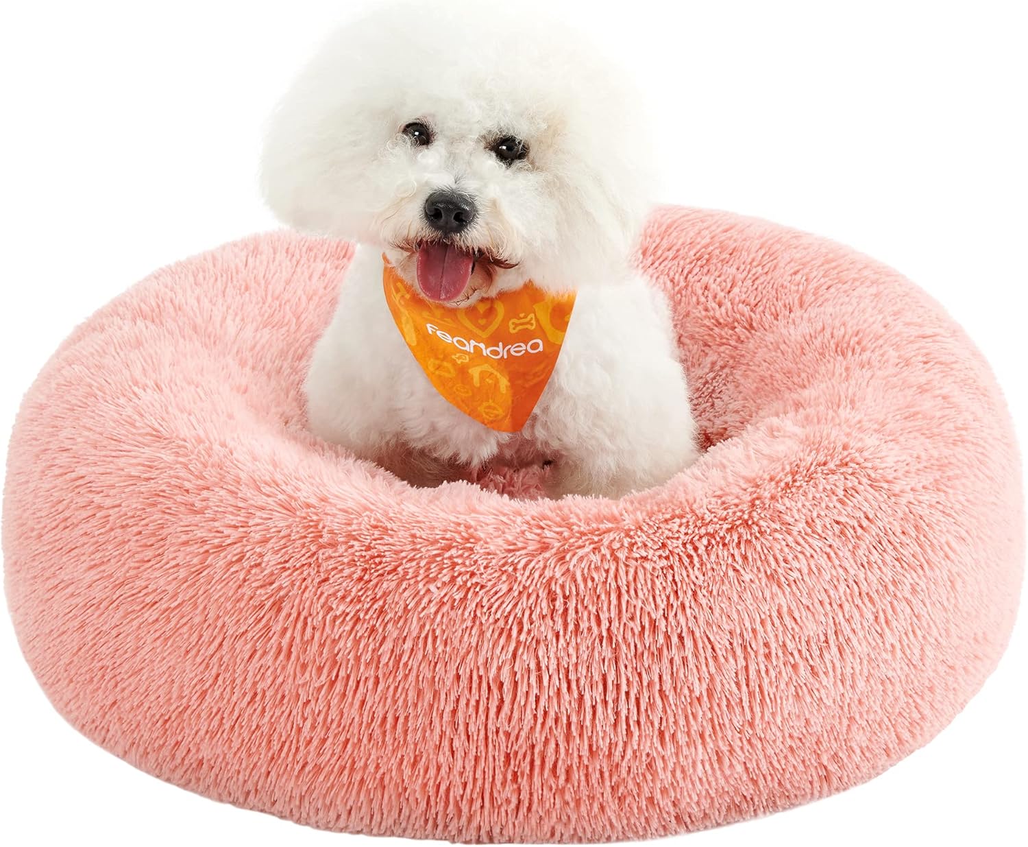 Feandrea Dog Bed, Donut Cat Bed, Fluffy Calming | PetNestUK