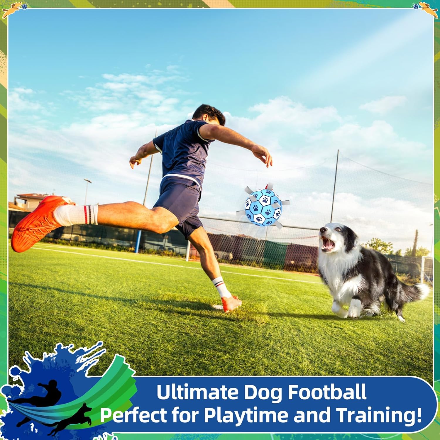 HETOO Interactive Dog Football Toys with Grab | PetNestUK