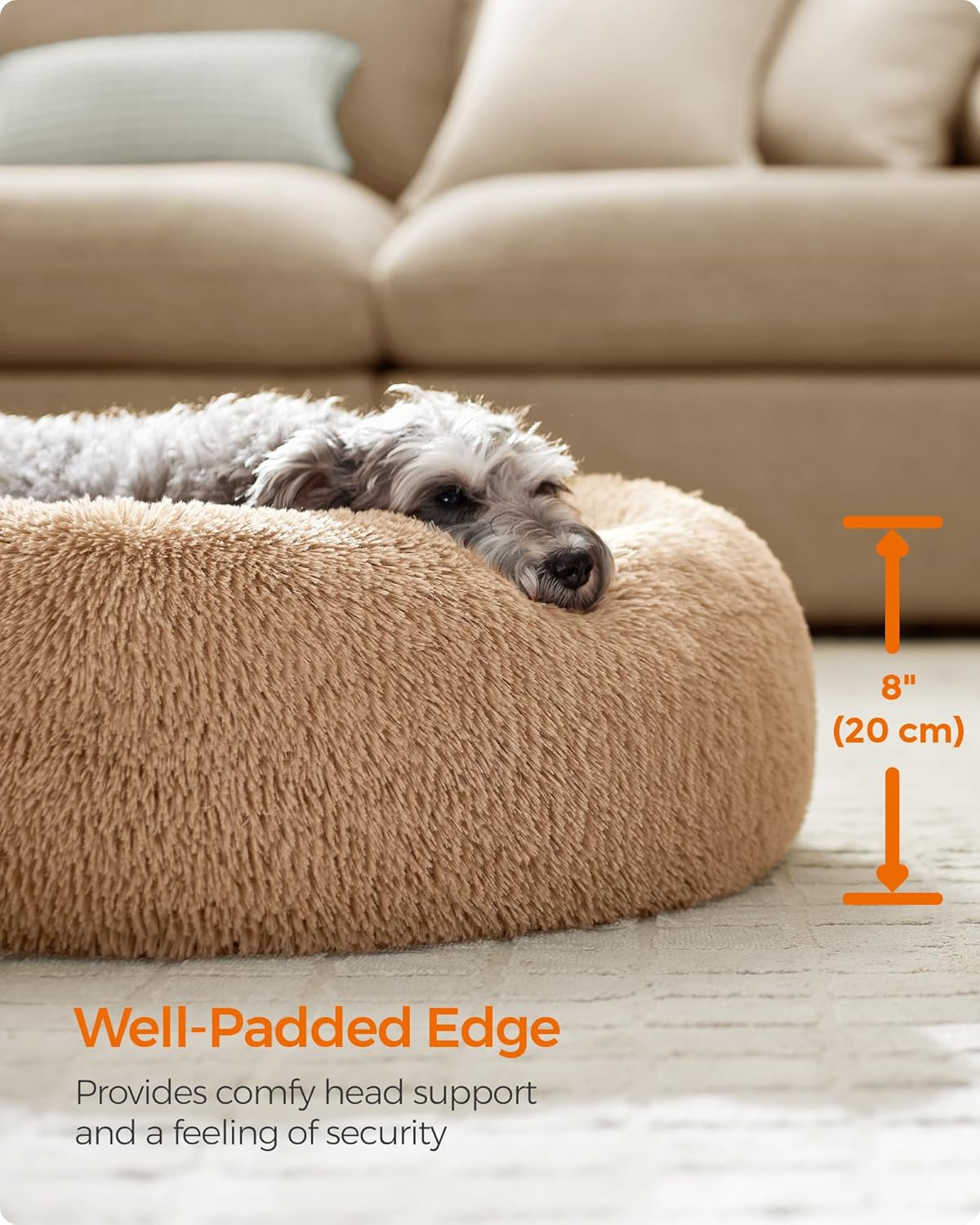 Feandrea Plush Donut Pet Bed