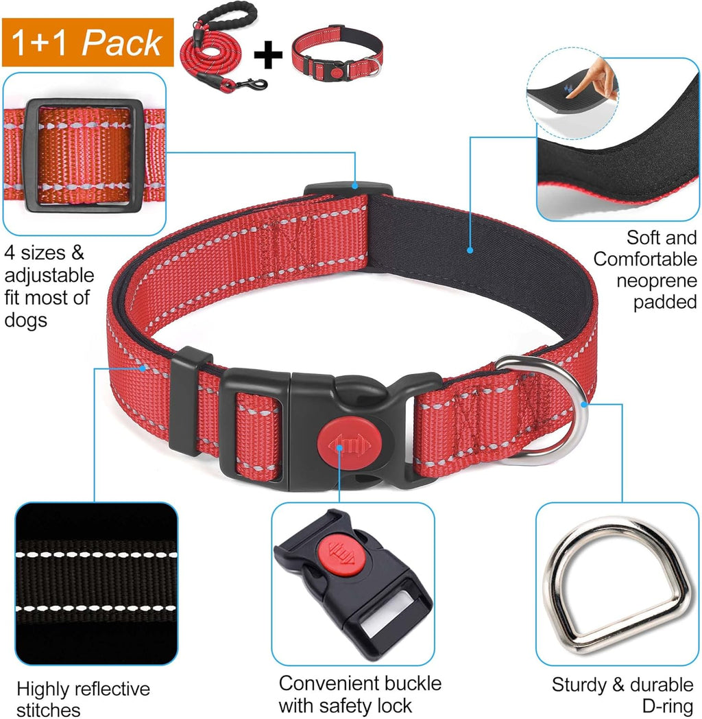 haapaw Reflective Dog Collar Padded with Soft | PetNestUK
