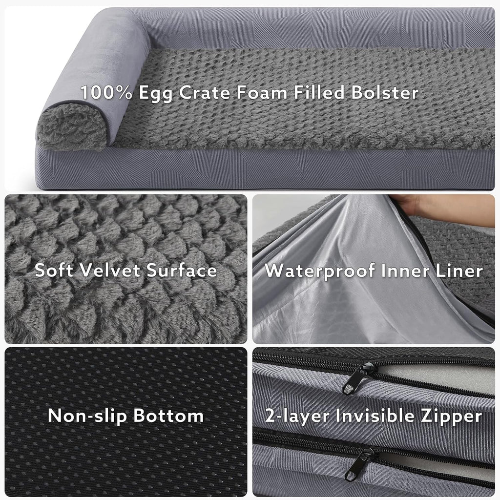 FURTIME Large Dog Bed(89 x 64cm), Orthopedic | PetNestUK