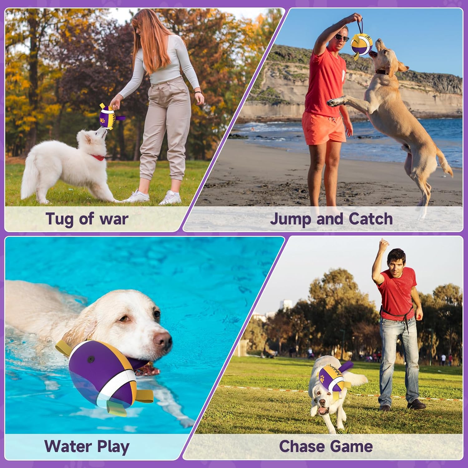 HETOO Interactive Dog Football Toys with Grab | PetNestUK