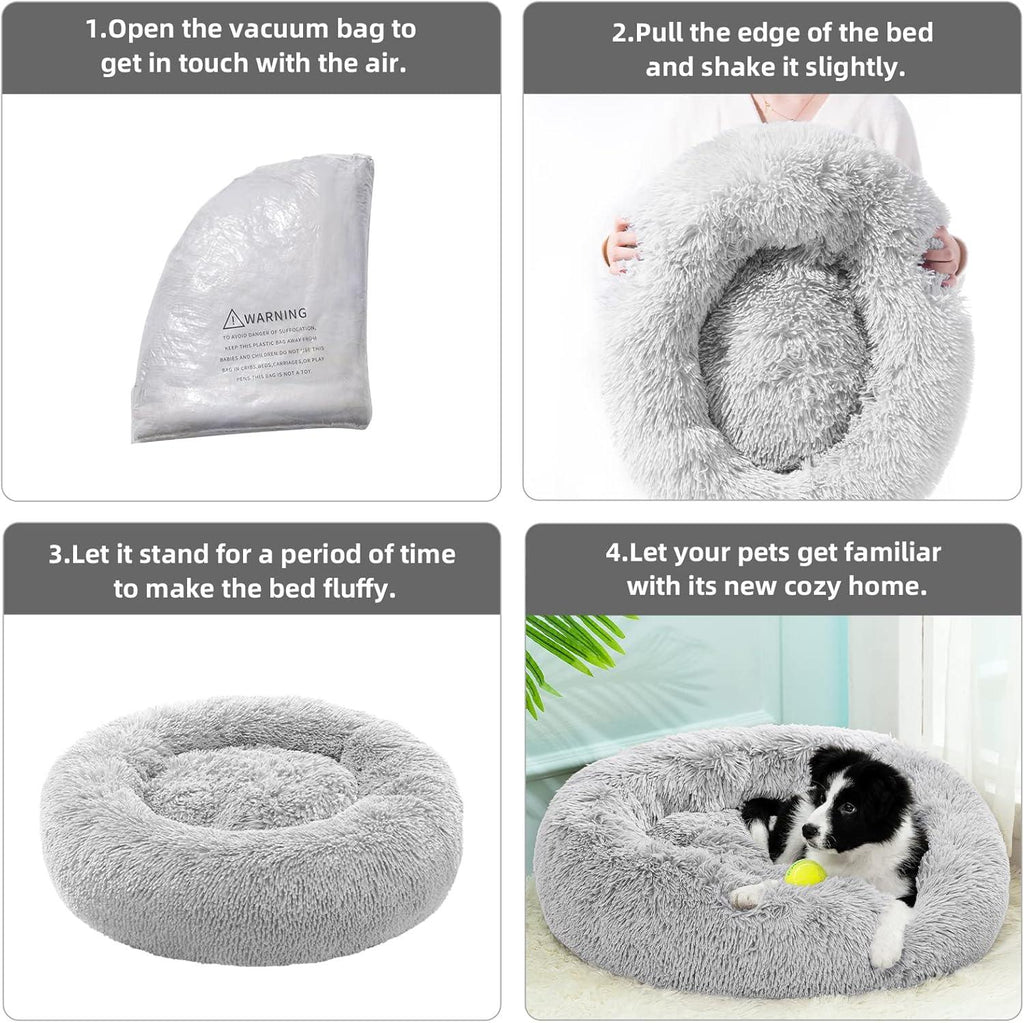 YOJOGEE Calming Donut Puppy Bed for Medium Small | PetNestUK