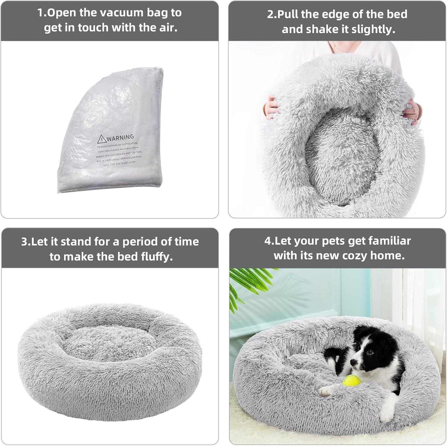 YOJOGEE Calming Donut Puppy Bed for Medium Small | PetNestUK