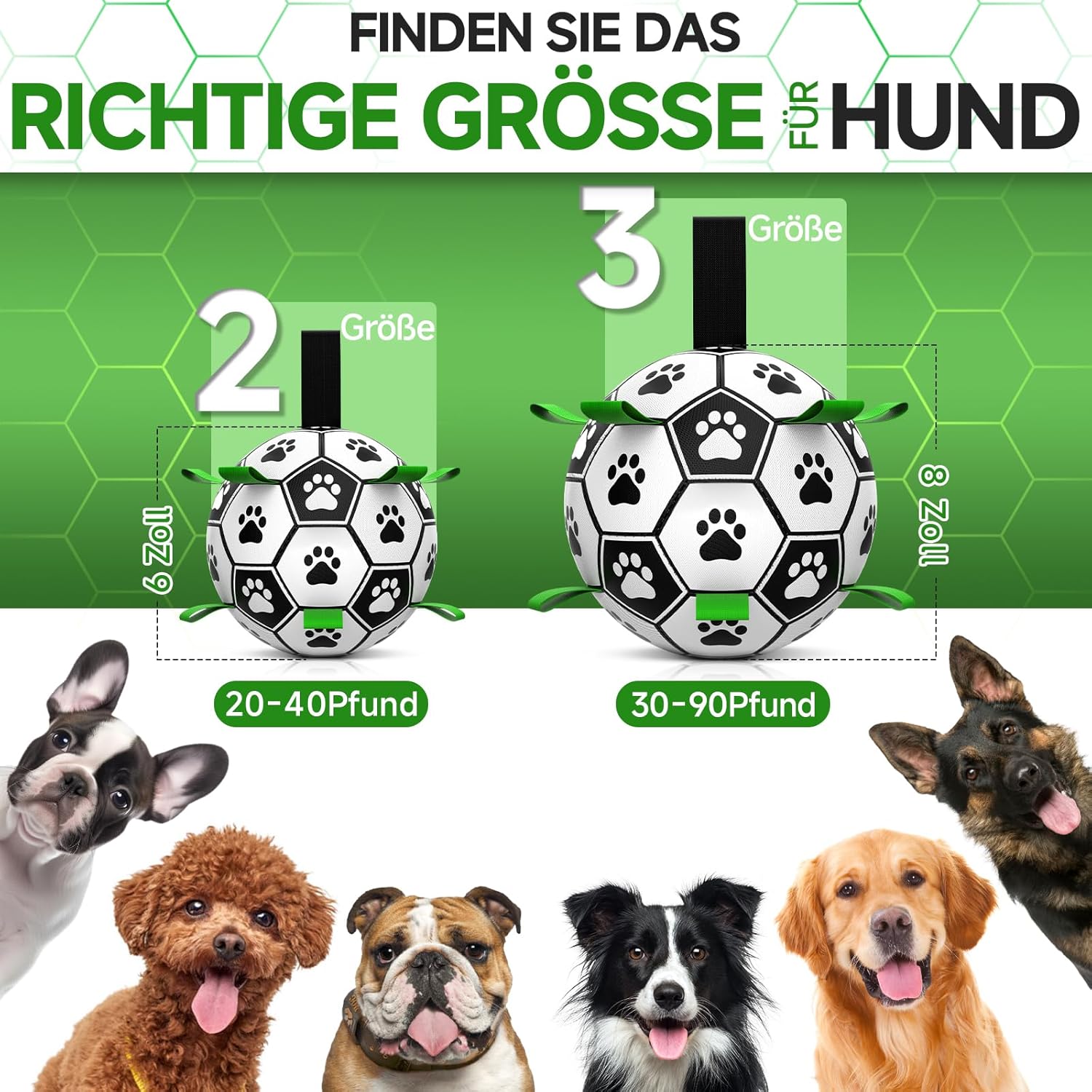 HETOO Interactive Dog Football Toys with Grab | PetNestUK