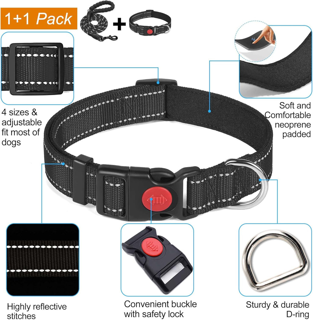 haapaw Reflective Dog Collar Padded with Soft | PetNestUK