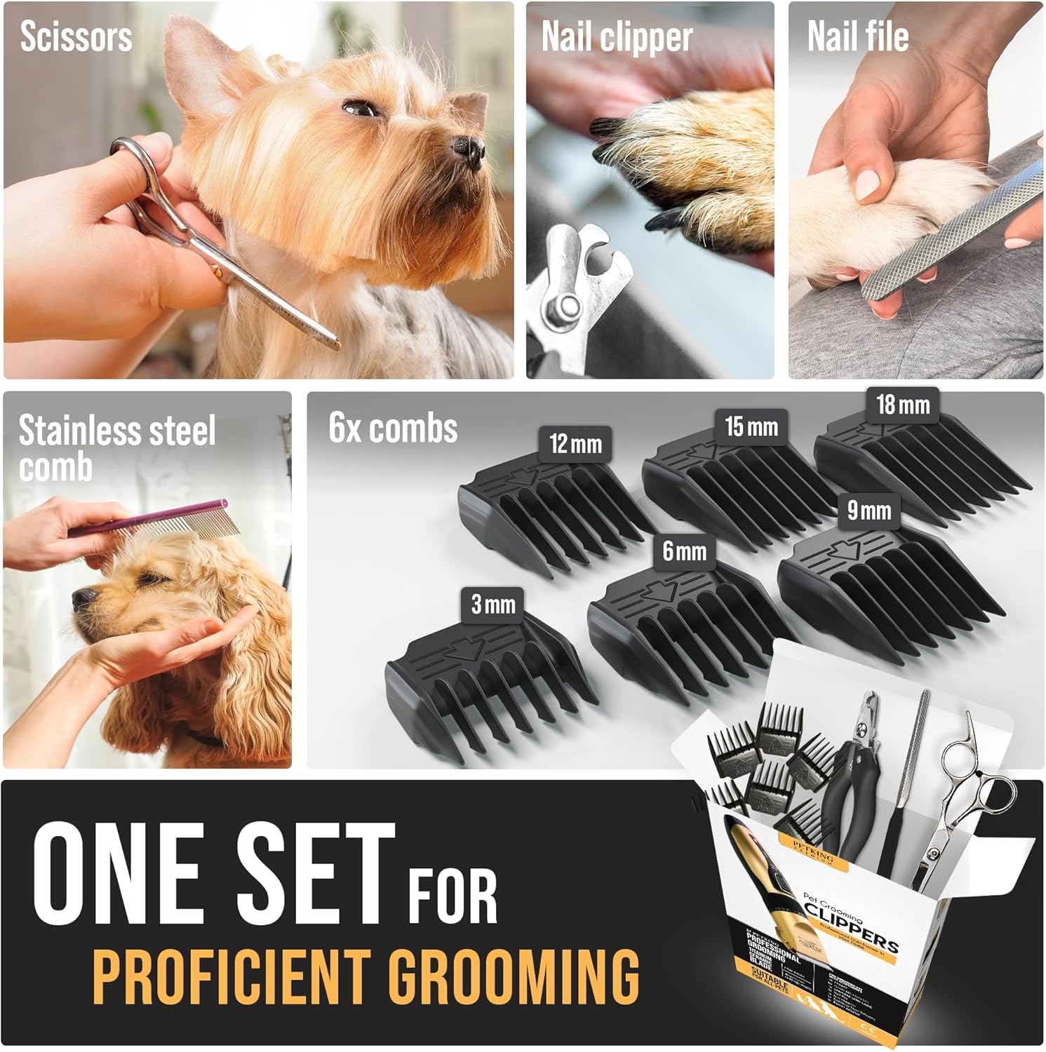Premium Pet Grooming Kit for Dogs Cats | PetNestUK
