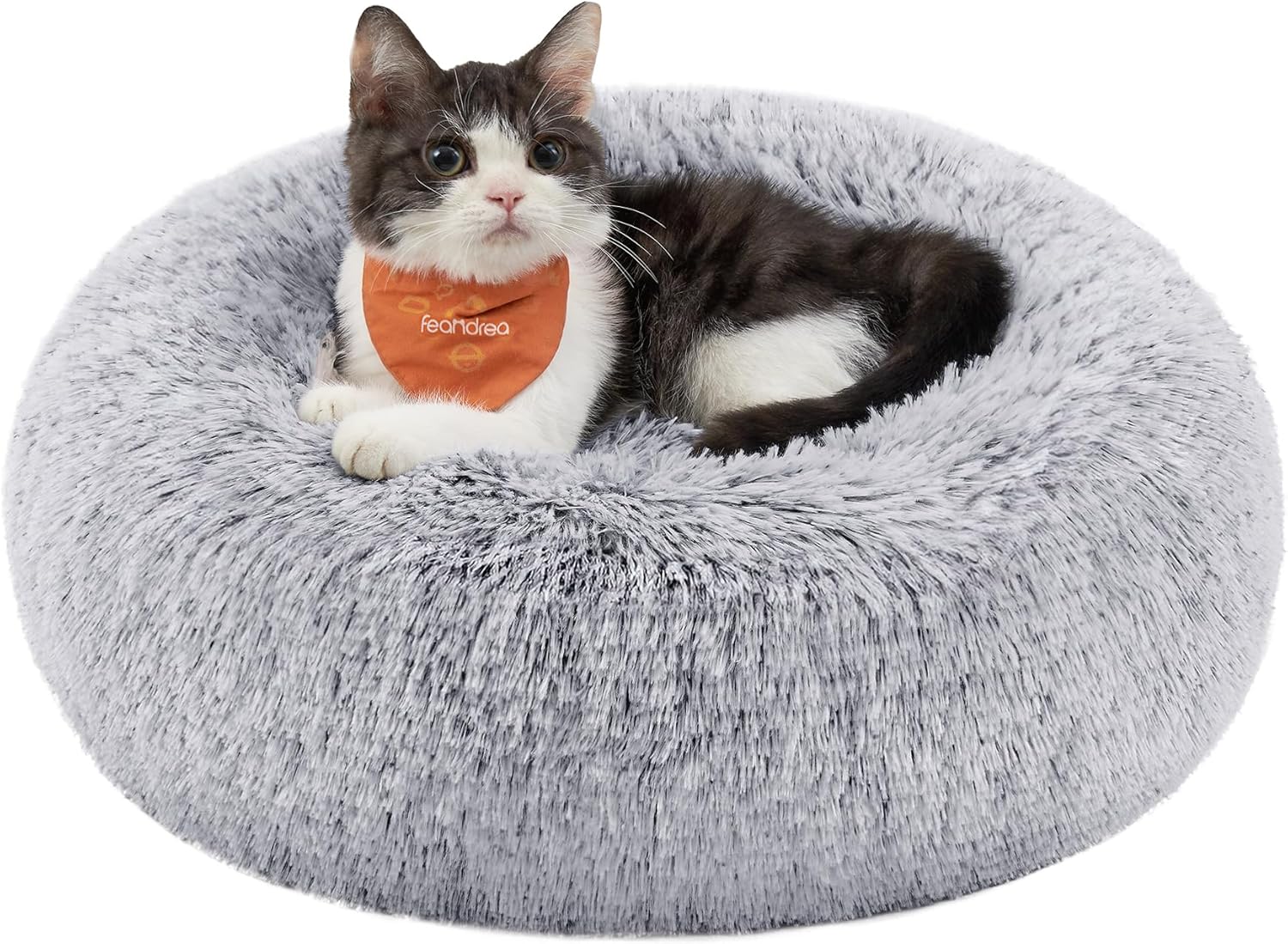 Feandrea Dog Bed, Donut Cat Bed, Fluffy Calming | PetNestUK