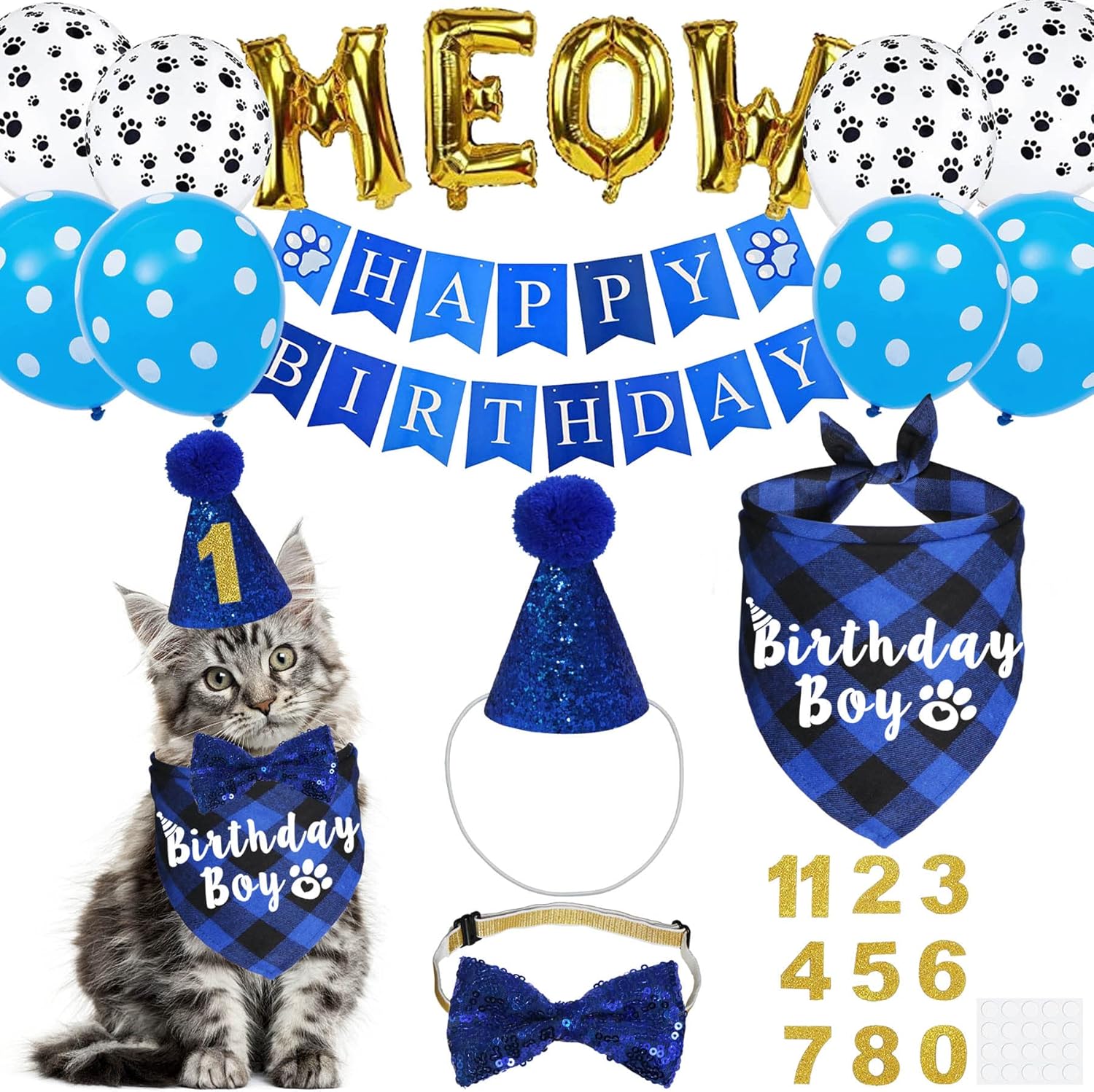 JOTFA Cat Birthday Party Supplies, Kitten | PetNestUK