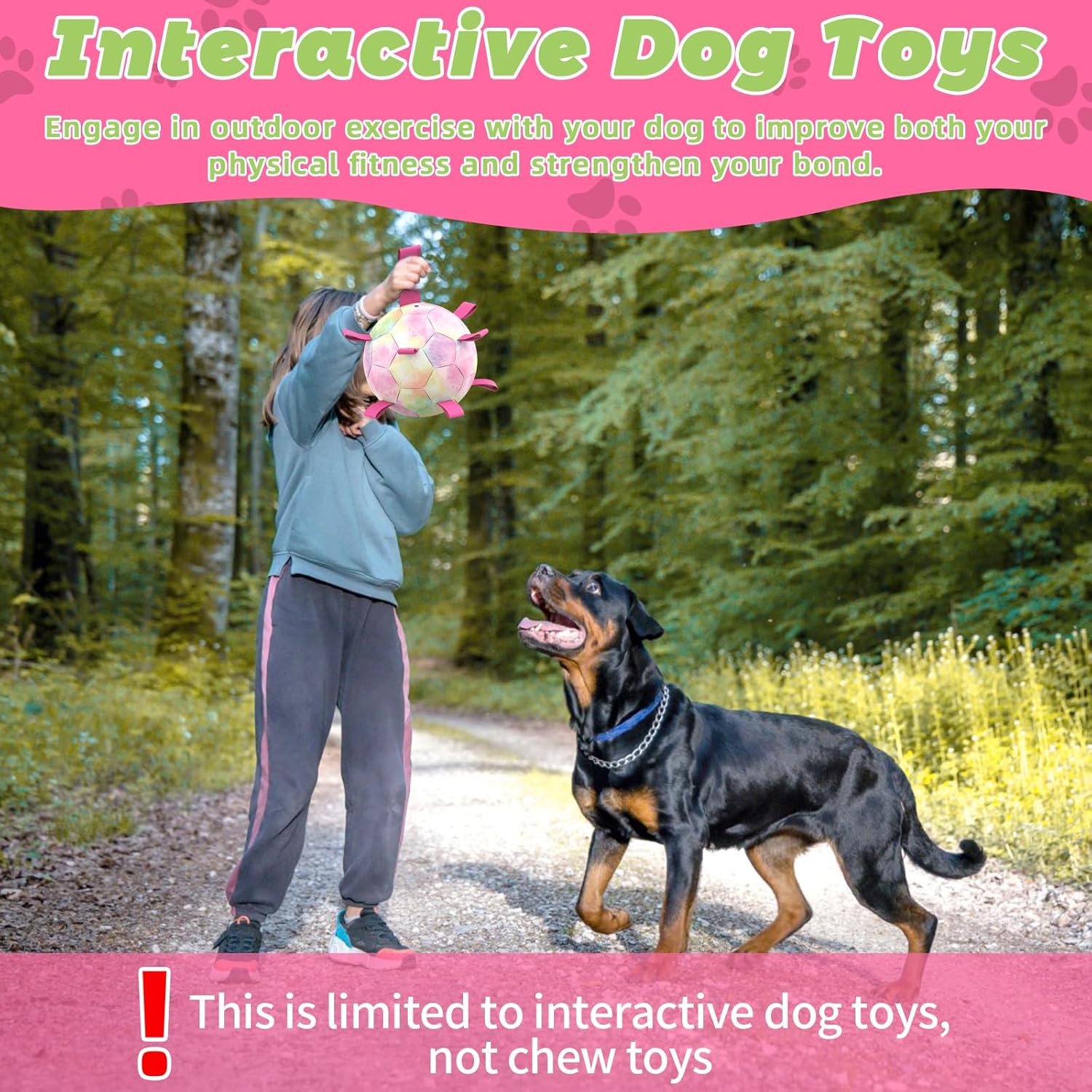 HETOO Interactive Dog Football Toys with Grab | PetNestUK