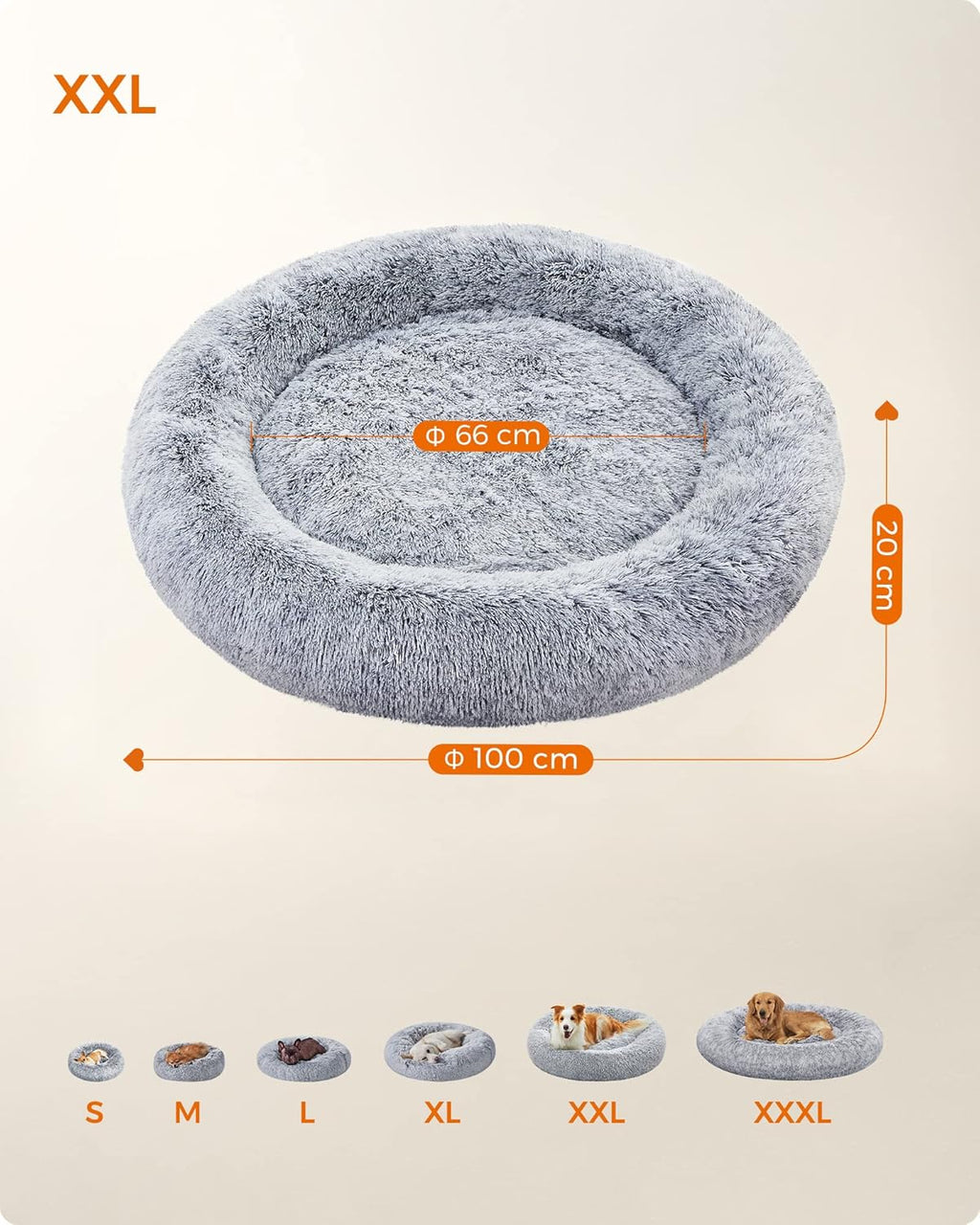 Feandrea Plush Donut Pet Bed with Centre Cushion