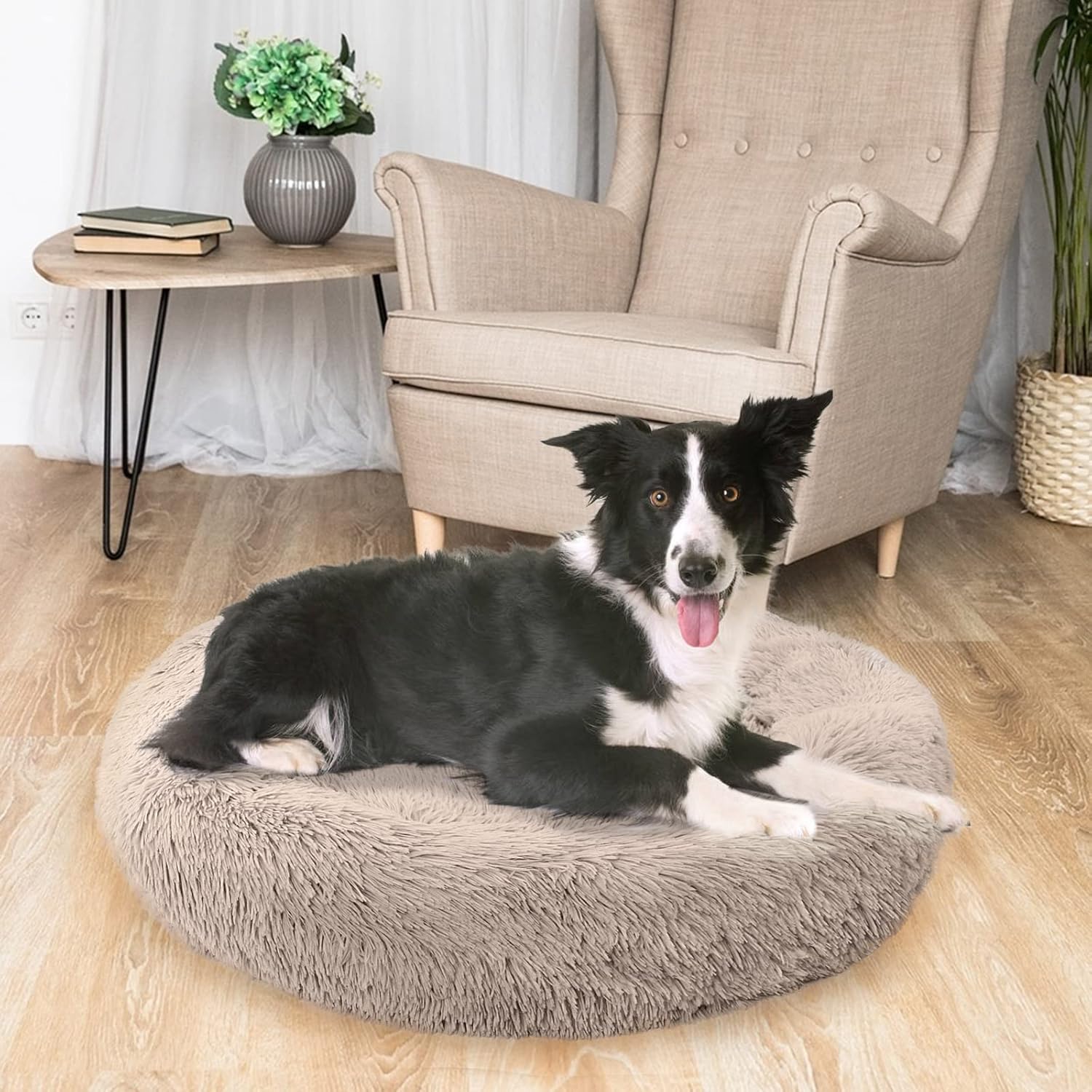 Enjamoy Plush Donut Dog Bed, Calming Round Dog | PetNestUK