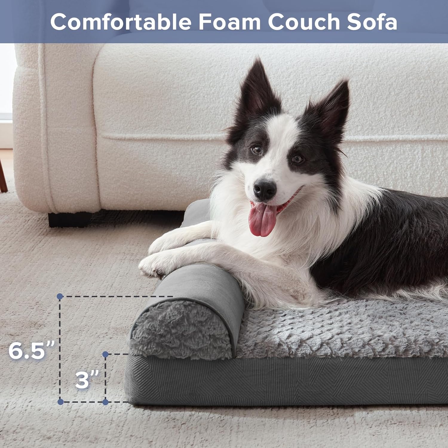 FURTIME Large Dog Bed(89 x 64cm), Orthopedic | PetNestUK