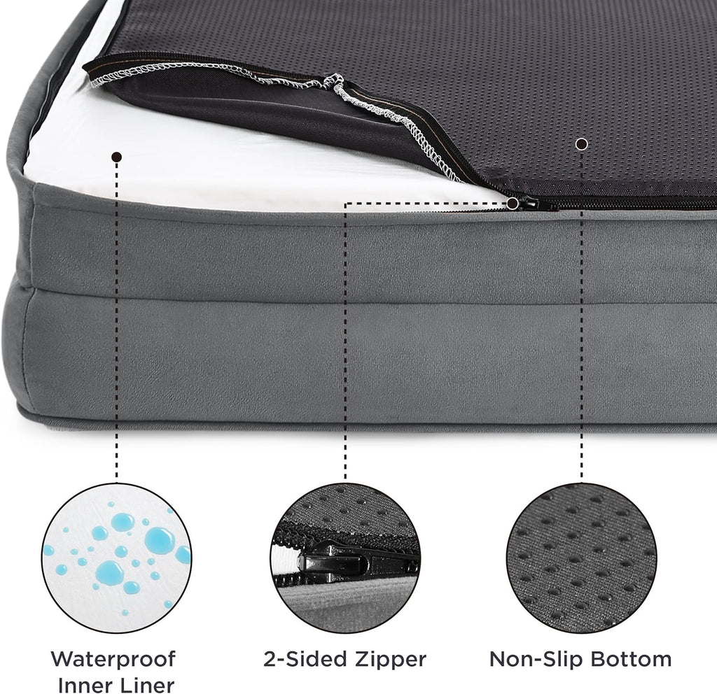 Bedsure Foam Dog Sofa Bed with Bolster Sides