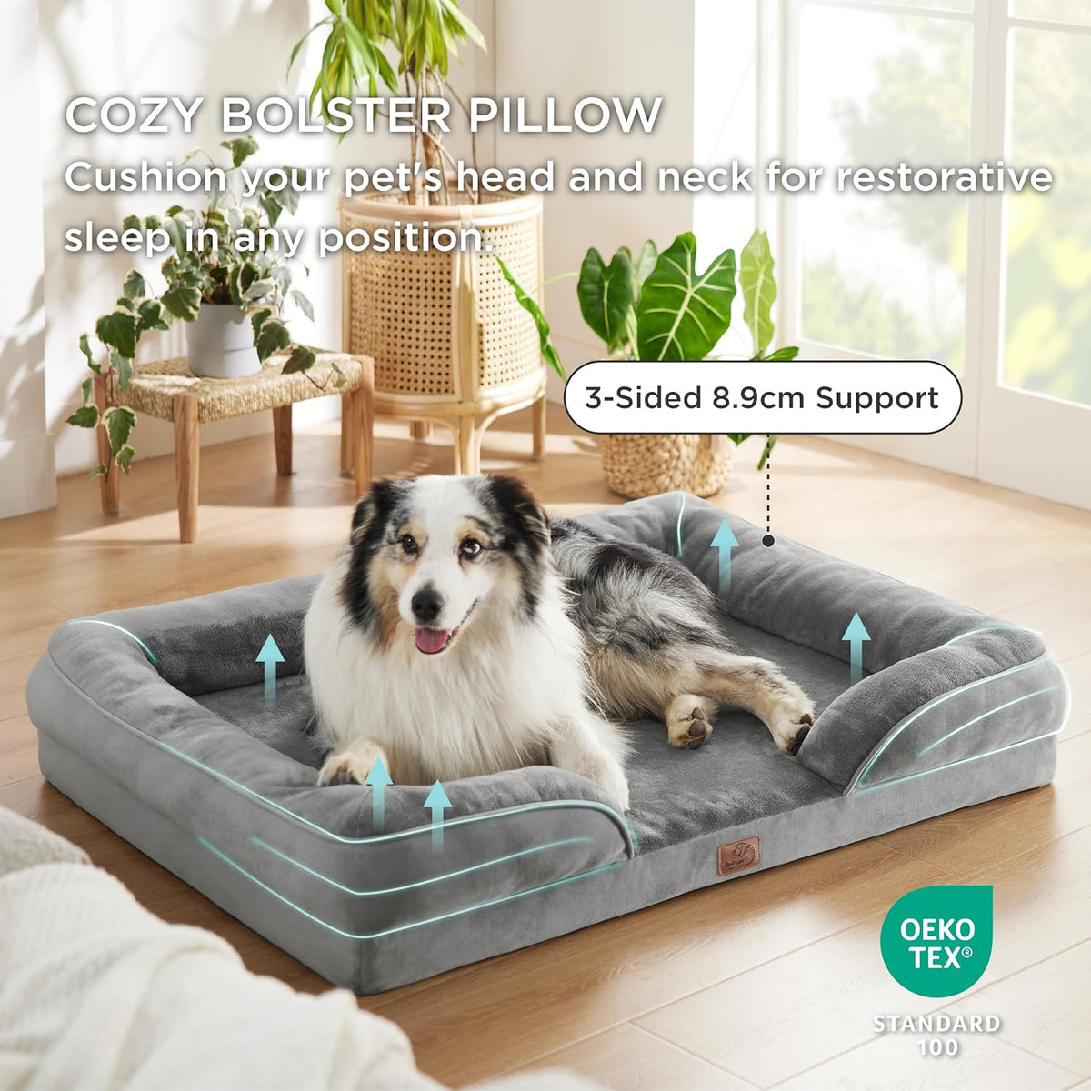 Bedsure Foam Dog Sofa Bed with Removable Cover
