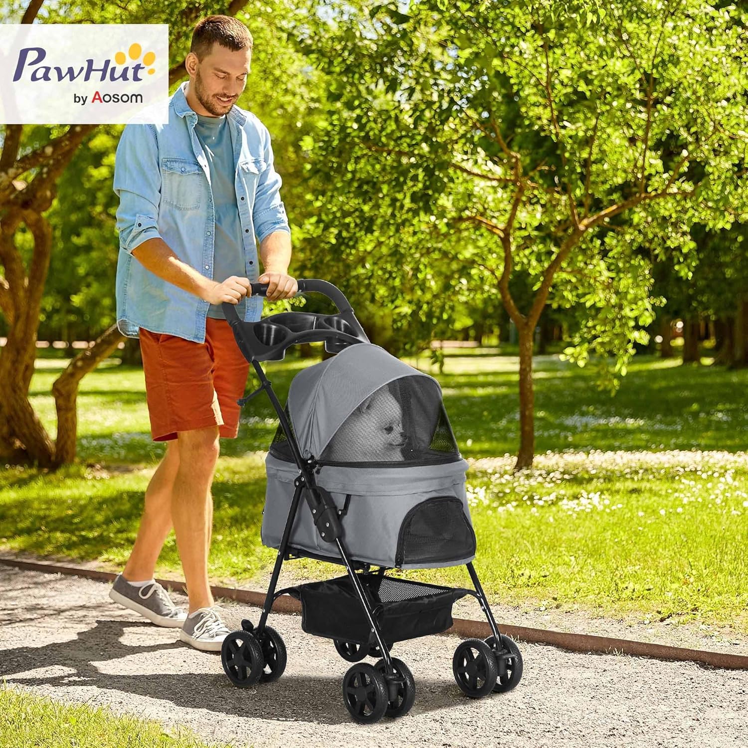 PawHut Dog Pram Dog Stroller Foldable Pet | PetNestUK