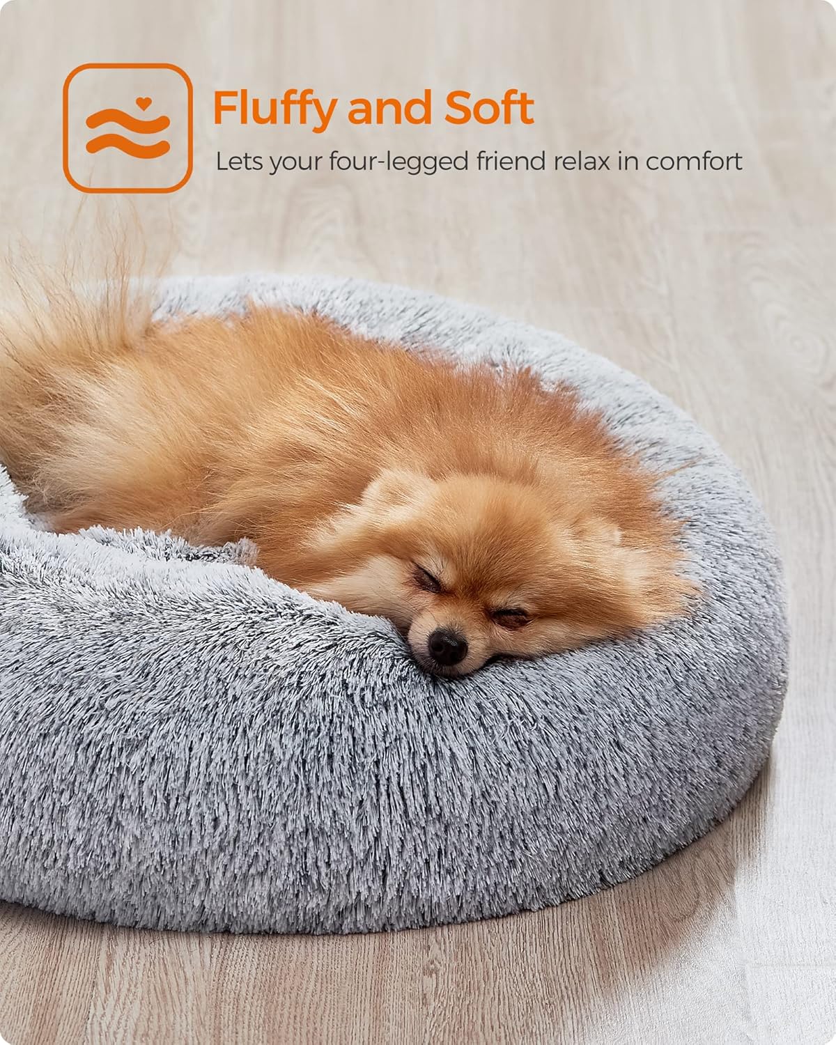 Feandrea Plush Donut Pet Bed