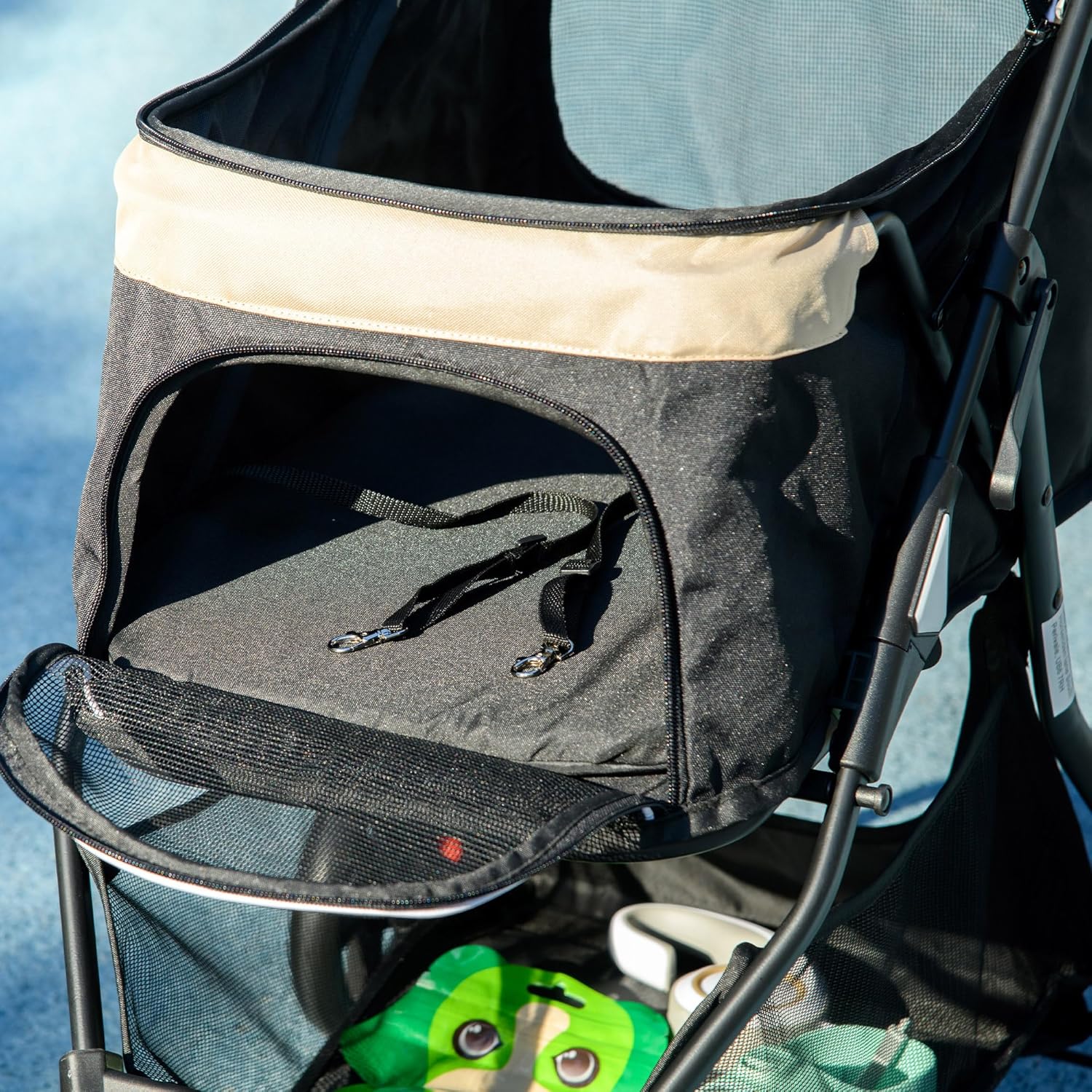 PawHut Dog Pram with Rain Cover Pet Stroller, | PetNestUK