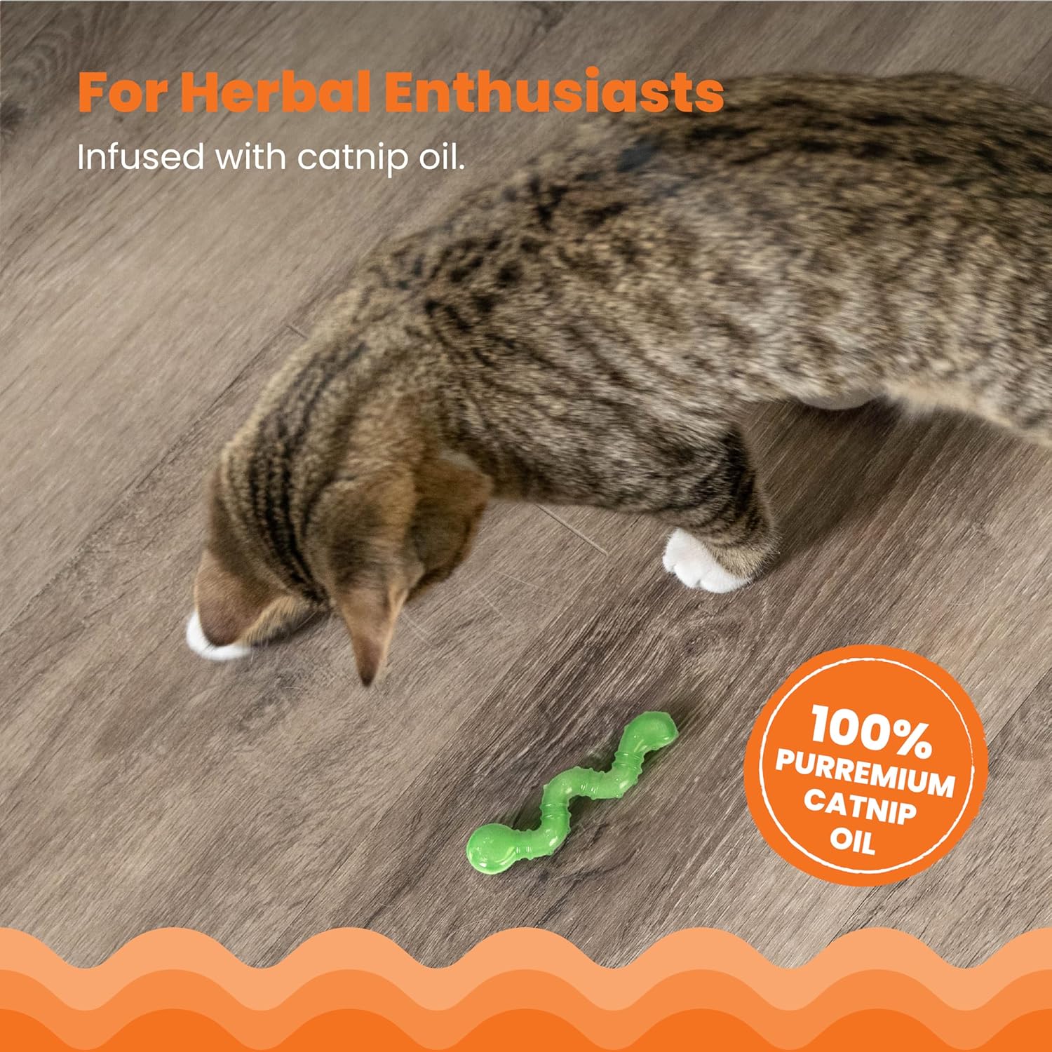 Catstages Orkakat Wiggle Worm Dental Catnip Cat | PetNestUK