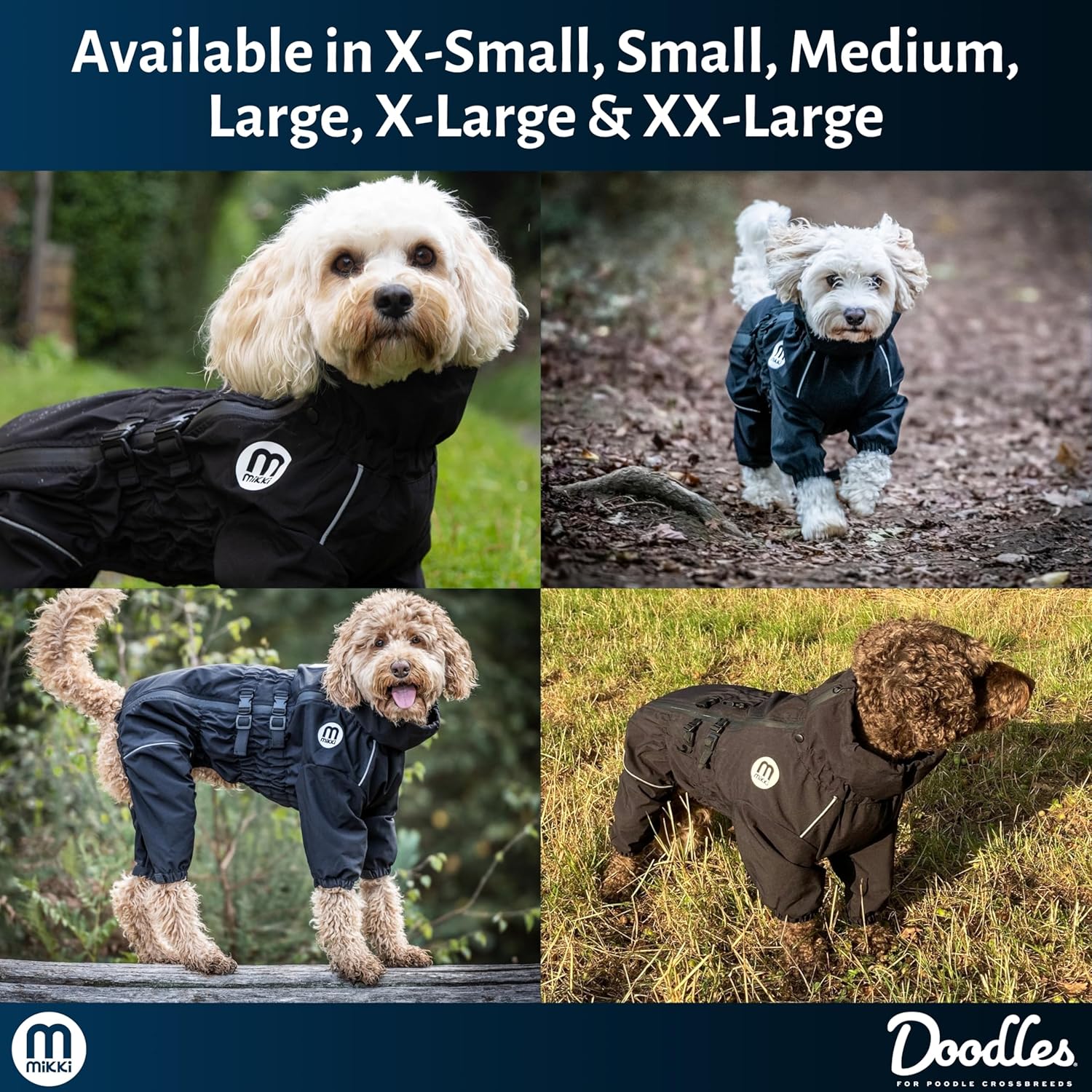 Mikki Doodles Dog Raincoat, Waterproof, | PetNestUK