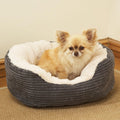Rosewood Cord and Plush Oval Dog Bed
