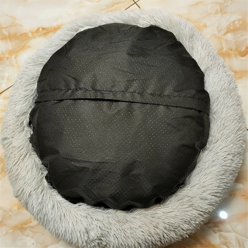 Faux-Fur Donut Bed for Dogs and Cats