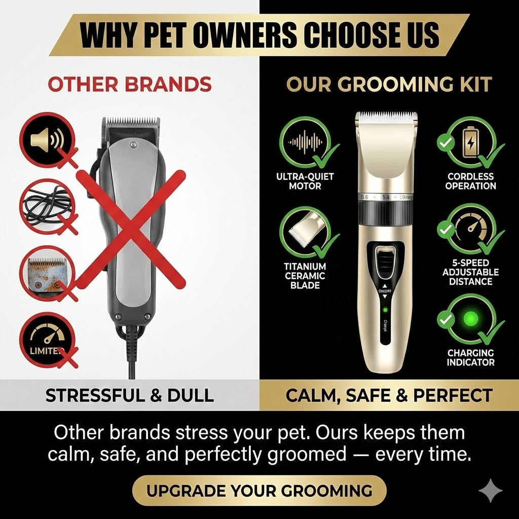 12 Kit Electric Pet Hair Trimmer Cat Dog | PetNestUK